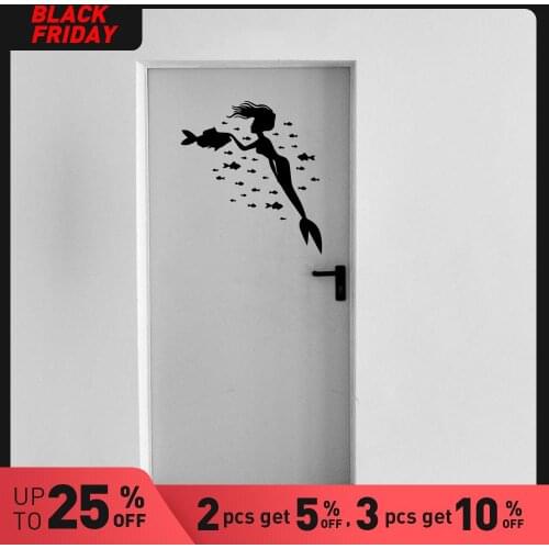 Mermaid Wall Stickers Animal Lover Home Decoration Accessories Decor Living Room Bedroom Removable Decoration Accessories Murals