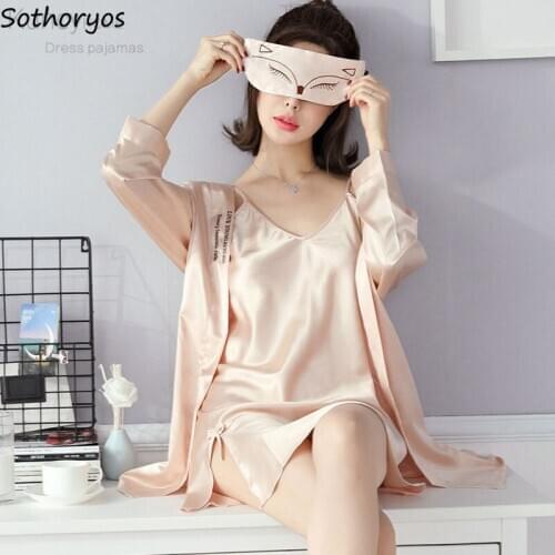 Gown Sets Women Stain Sexy Ladies Sleepwear Strap Printed Couples Mini Nightdress Two Pieces Homewear Soft Silk Fashion Thin New
