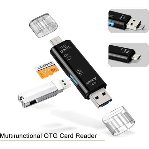 OTG USB 3.0 Type C / USB / Micro USB SD TF Memory Card Reader OTG Card Reader for Laptop Computer High Speed 5 in 1