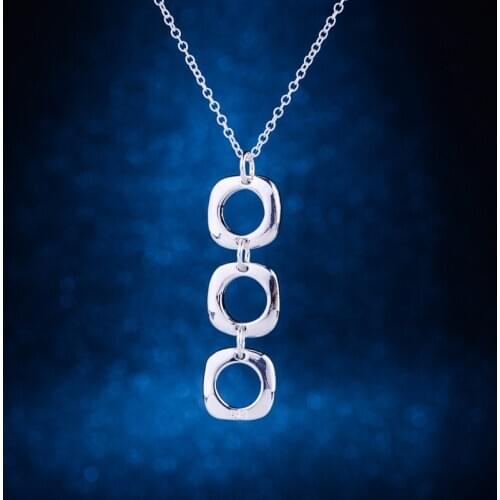 Shiny looped silver plated Necklace 925 jewelry silver Pandant Fashion Jewelry MADXAZXU