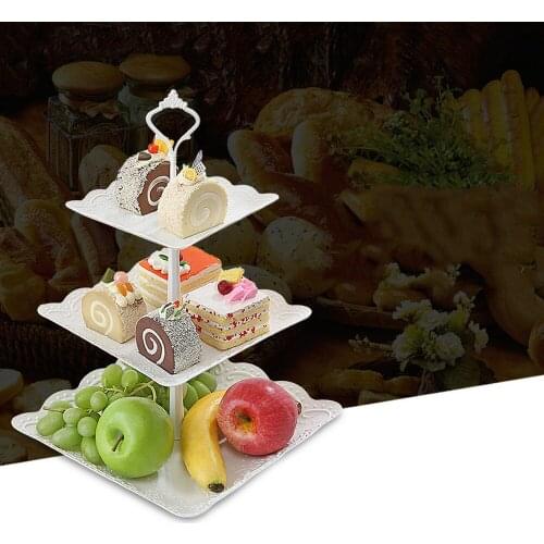 3-tier Cake Stand Dessert Cup Holder Wedding Plate Party Tableware Tool European Afternoon Tea Fruit Dessert Tray Dessert Stand