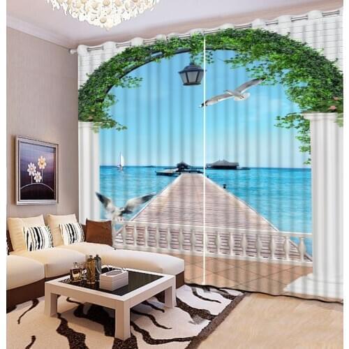 Custom curtains europe style arched door curtains for living room 3d custom curtains