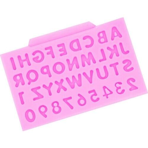 DIY cake mold Capital alphanumeric flip sugar silicone mold 15-366