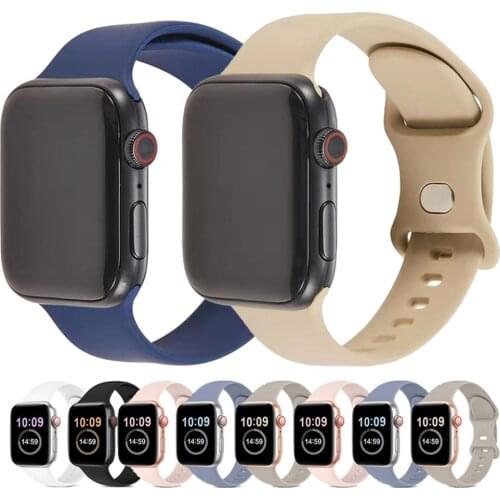 Silicone Strap for Apple Watch Band Se 6 5 4 Rubber Belt Smartwatch Bracelet IWatch Series 44mm 40mm 38mm 42 mm Soft Sport Strap