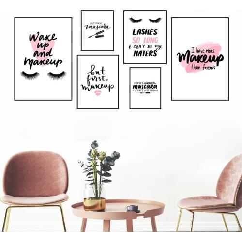 Stylish And Fashion Wall Picture Canvas Painting Makeup Quote Art Print Poster Beauty Salon Home Decor For Living Room HD3066