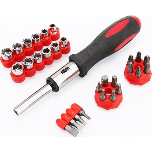 Home Magnetic Ratchet Screwdriver Set 51 In 1 Household Repair Tool kit, Ratcheting Screwdriver Socket Bit Kit, Anti Skid Handle