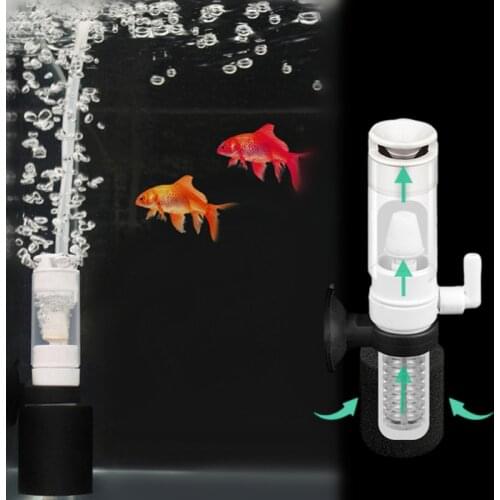 Ultra-quiet Aquarium Internal Filter 3in1 Small Pneumatic Filter Submersible Oxygen for Fish Tank Air Pump Accessories