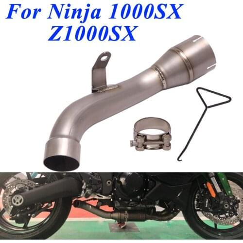 Motorcycle Exhaust For Kawasaki Ninja 1000SX Z1000SX 2021 2020 21 Titanium alloy Modified Middle Link Pipe Catalyst Delete Pipe