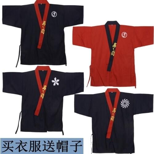 Japanese sushi restaurant overalls suit Japanese Korean restaurant male and female waiter work uniform sushi uniform short