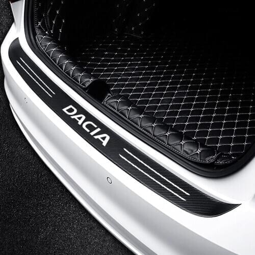Car Trunk Guard Plate Carbon Fiber Protector Stickers For Dacia Duster Logan Sandero Lodgy MCV Stepway Car Styling Accessories