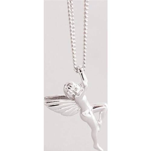Sole Memory Sweet Guardian Angel Cute Elf Cool 925 Sterling Silver Clavicle Chain Female Necklace SNE563