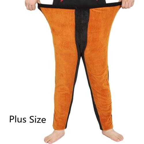 Winter Mens Thick Plush Thermal Pants Mens Leggings Warm Underwear Bottoms Plus Size Underwears Male Man Clothing