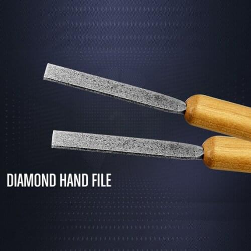 1pc Steel Diamond File Wooden Handle Fine-toothed Polishing Files Durable Tool for Polishing Glass Burr Margin DIY Craft