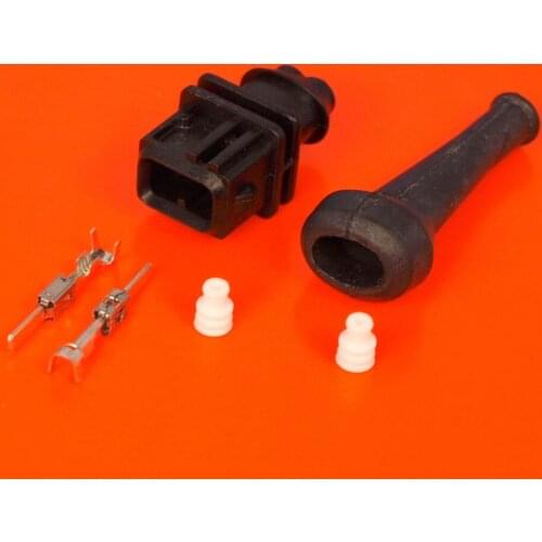 10/50/100pcs/lot 2 Pin/Way Male Clutch Electrical Connector Plug With Rubber Boot Kit For Bosch 1 928 402 449