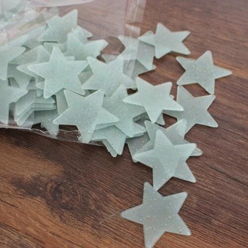 100pcs Home Decor Wall Decals Glow Color Stars Luminous Fluorescent Wall Stickers for Kids Nursery Rooms CLH@8