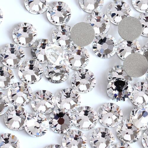 1440pcs/lot Crystal Clear Non Hotfix Flatback Rhinestones for Make-up and Nails Art Decoration Glitter Gems Jewelry Beads