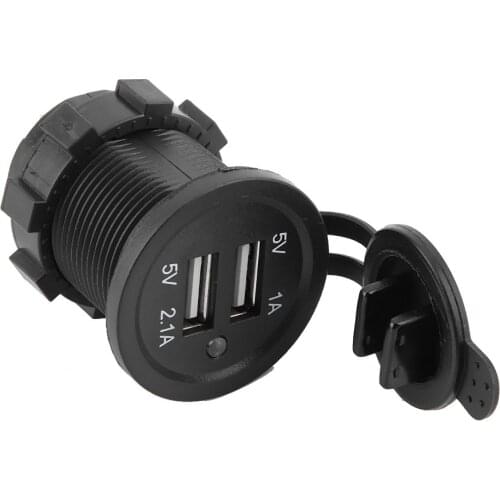 3.1A ABS Dual USB Modification Charger Black for Car Motorcycle Boat Blue Light Automotive professional spare parts