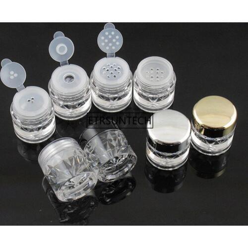 3ml Clear Sample Make up Plastic Jar Travel powder case Cosmetic Mini Cream Powder Containers F2123