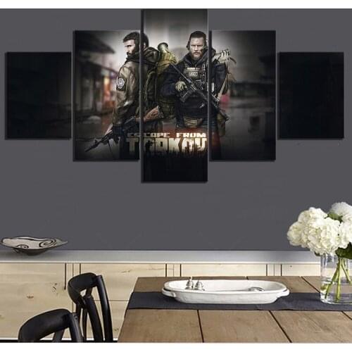 5 Piece Escape From Tarkov Game Poster Paintings Canvas Art for Living Room Wall Decor