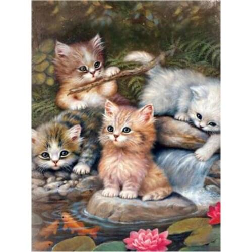 5D DIY Diamond Painting Cat Cross Stitch Embroidery Complete Kit Picture Mosaic Decoration First WG2115
