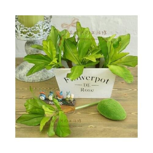 6 pcs/lot)2014 high quality simulation green ferns decoration plant leaf artificial plants fake leaves decorations