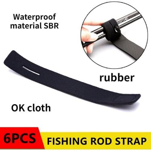 6 PCS Rod Fishing Tackle Belt Rubber Belt Packing Belt Outdoor Retaining Belt/rubber Elastic(random)