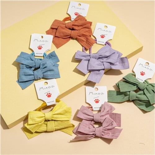 Bowknot Baby Hair Ropes Solid Soft Elastic Hair Band for Children Girls Ponytail Holder Rubber Band Korean Style Accessories