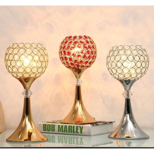 European Retro Luxury Crystal Table Lamp Living Room Table Decorative Lamp Wedding Ceremony Handicraft Ornament