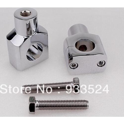 Chrome 1" Handlebar Risers For Harley Softail Dyna Sportster Chopper Kawasaki VN Yamaha V Road Star Suzuki Honda Shadow VTX