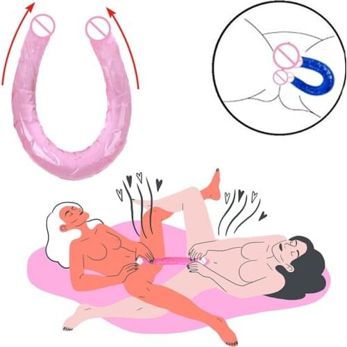 Sex Toys For Women Double Head Pink Blue Purple Dildos Anal Plug Vagina Clitoris Stimulator Lesbian Couples Intimate Accessories