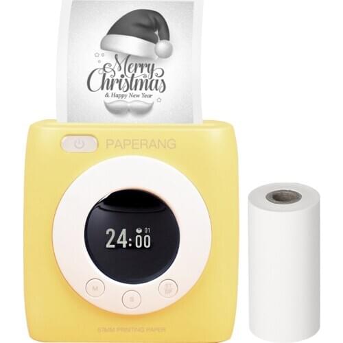 Pocket Printer BT Wireless Thermal Printer Portable Mobile Printer 300dpi for Photo Picture Memo Note Label with Clock Function