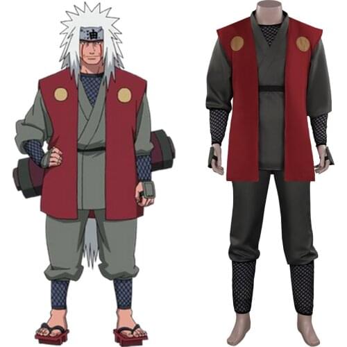 Anime Jiraiya Cosplay Costume Headband Belt Pants Outfits Halloween Carnival Suit