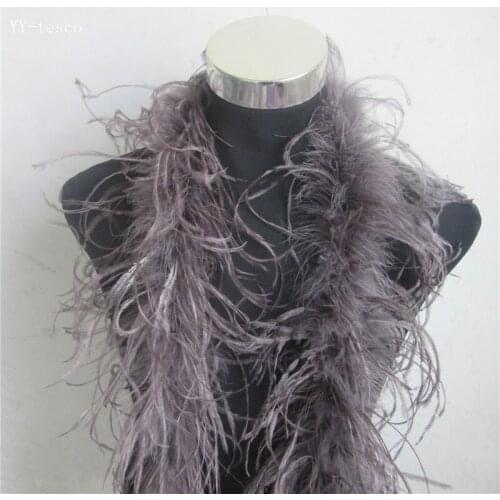 2 Meter/Lot 2 Layer Natural light coffee Fluffy Ostrich Feathers Boa Costumes/Trim For Party/Costume/Shawl/ Ostrich Plume