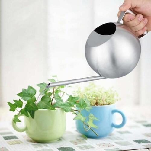 Watering Can 1000mL Long Mouth Round Sprinkling Pot for Home Garden Plant Plant Stainless Steel