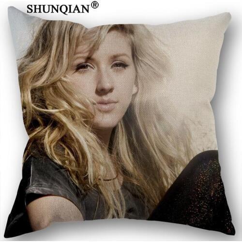 Linen Cotton Pillowcase Ellie Goulding Pillow Cover Home Textiles Decorative Pillowcase Customize Gift 45x45cm one side