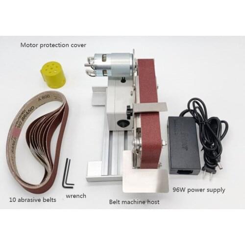 220V Small Desktop Electric Sharpener Multifunction Home DIY Belt Sanding Machine Polisher Polishing Tool Belt Grinder 96W 400W