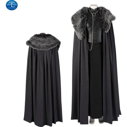 ManLuYunXiao Thrones Cosplay Sansa Stark Cosplay Costume Women Dress Fur Cloak Custom Made Halloween Outfit Accessories