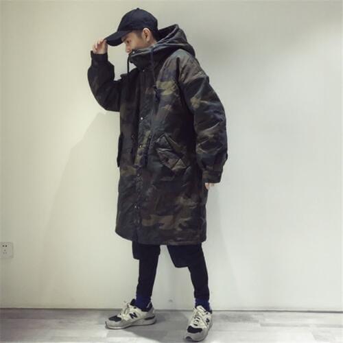 2019 Camouflage Parka Men Coats Winter Jacket Men Thicken Fur Hooded Outwear Warm Coat Casual Long Mens Coat KK3206