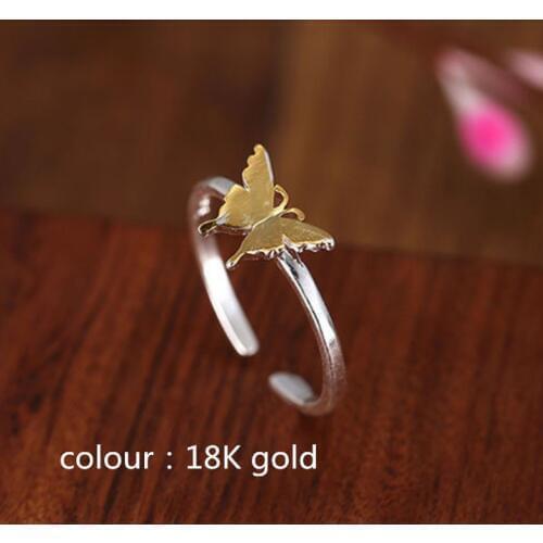 Wholesale Unique Trendy Butterfly Adjustable Ring High Quality Design Gold Silver Promise Rings Women Gift Overwatch Aros