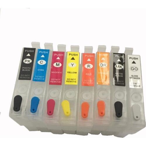 Vilaxh 8pcs P400 refillable ink cartridge for epson T3240 T3241 T3242 T3243 T3244 T3247 T3248 T3249 with chip printer
