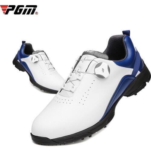 PGM Men Sports Golf Shoes Men Waterproof Sports Shoes Knobs Buckle Shoeslace Shoes Lightweight Breathable Golf Sneakers D9103