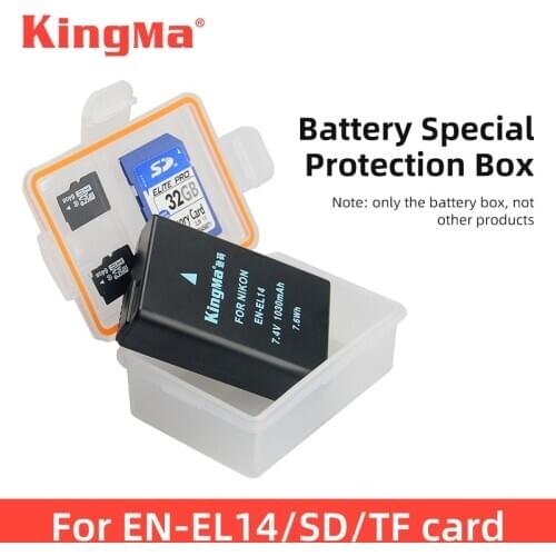 KingMa 10PCS Battery Plastic Case Holder Battery Storage Box For Nikon EN-EL14 Battery D3100 D3200 D3300 D3400 D5100 D5200