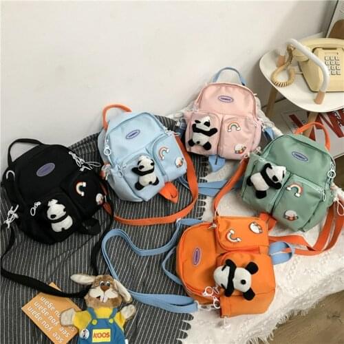 Super Cute Mini Backpack Women Candy Colors Backpacks Panda Small School Shoulder Bags for Teenage Girls Kawaii Female Purse New
