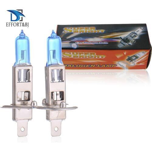 Effort&BJ Car halogen lamp H1 H3 H4 H7 H8 H9 H11 9005 HB3 9006 HB4 100W 12V Super White Auto Fog Lights Headlights