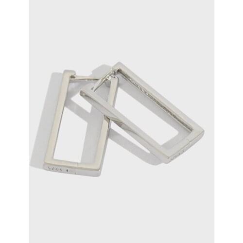 YPAY 100% Real 925 Sterling Silver Big Square Drop Earrings for Women Earring Brinco Prevent allergy Fine Jewelry YME443