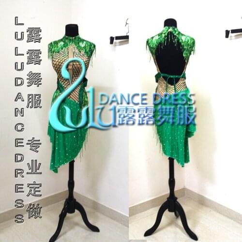 New style latin dance costume sexy diamond latin dance dress for women latin dance competition dress lulu dance dress