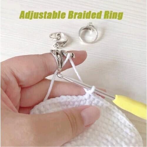 1/2/3/5PCS Adjustable Knitting Micro Ring Loop Crochet Loop Knitting Accessories Knitting Ring Weaving Hook Needle Tools J60