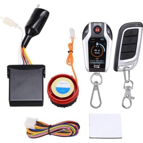 1SET 12V Two Way Motorcycle Security Alarm System Anti-theft Remote Control Unlock Engine Start Stop Waterproof For Yamaha