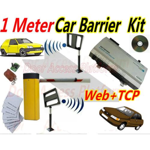 1 Meter Card reading Car Parking Barrier gate kit for Single door channel Entrance+Exit Driver Swipe card Network Access control