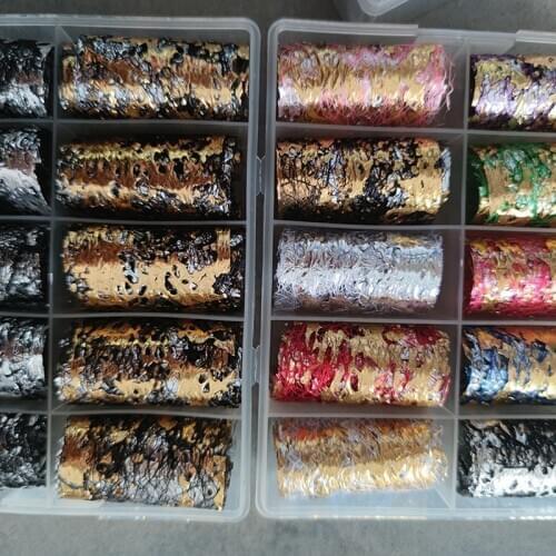 10Rolls/Box Japanese Nail Art Embossing Laser Foils 4cm*50cm Mesh DIY Nail Decorations 3styles Star Paper Transfer NailFoil Tape